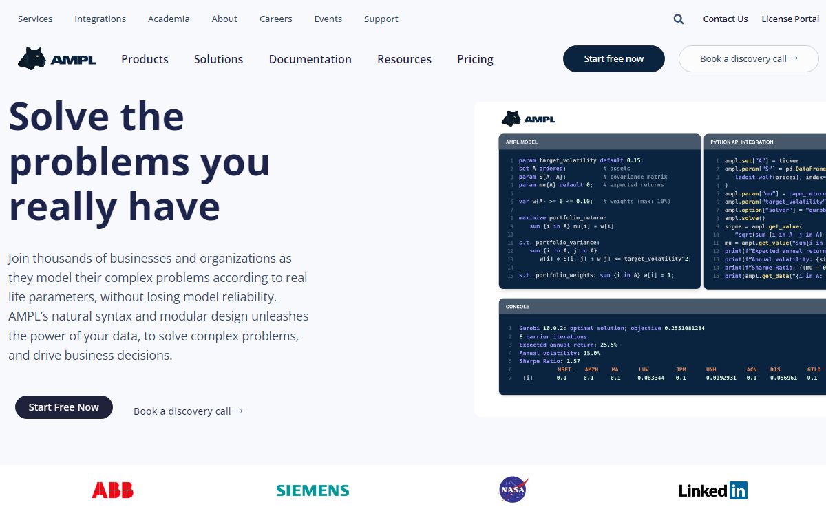 AMPL Optimization: Empowering Businesses and Institutions
