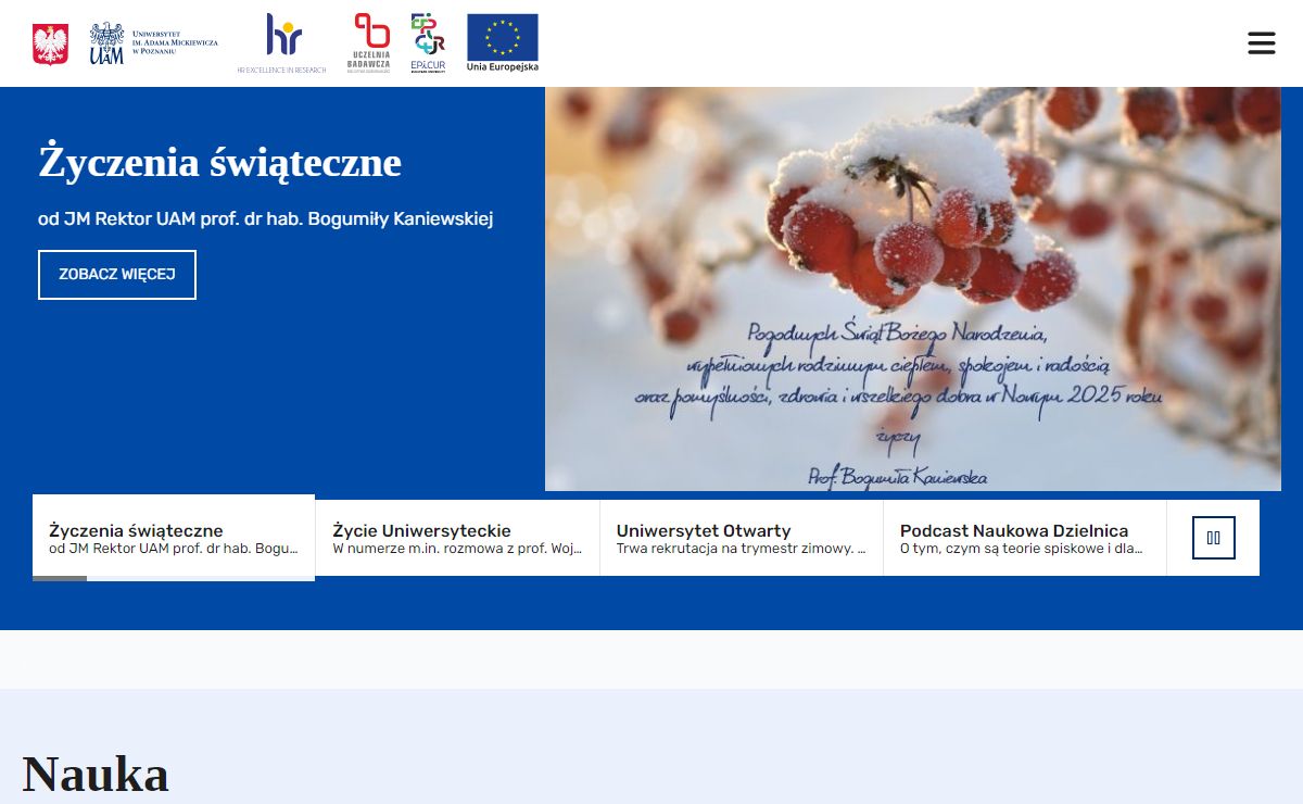 Strona główna | Uniwersytet im. Adama Mickiewicza w Poznaniu