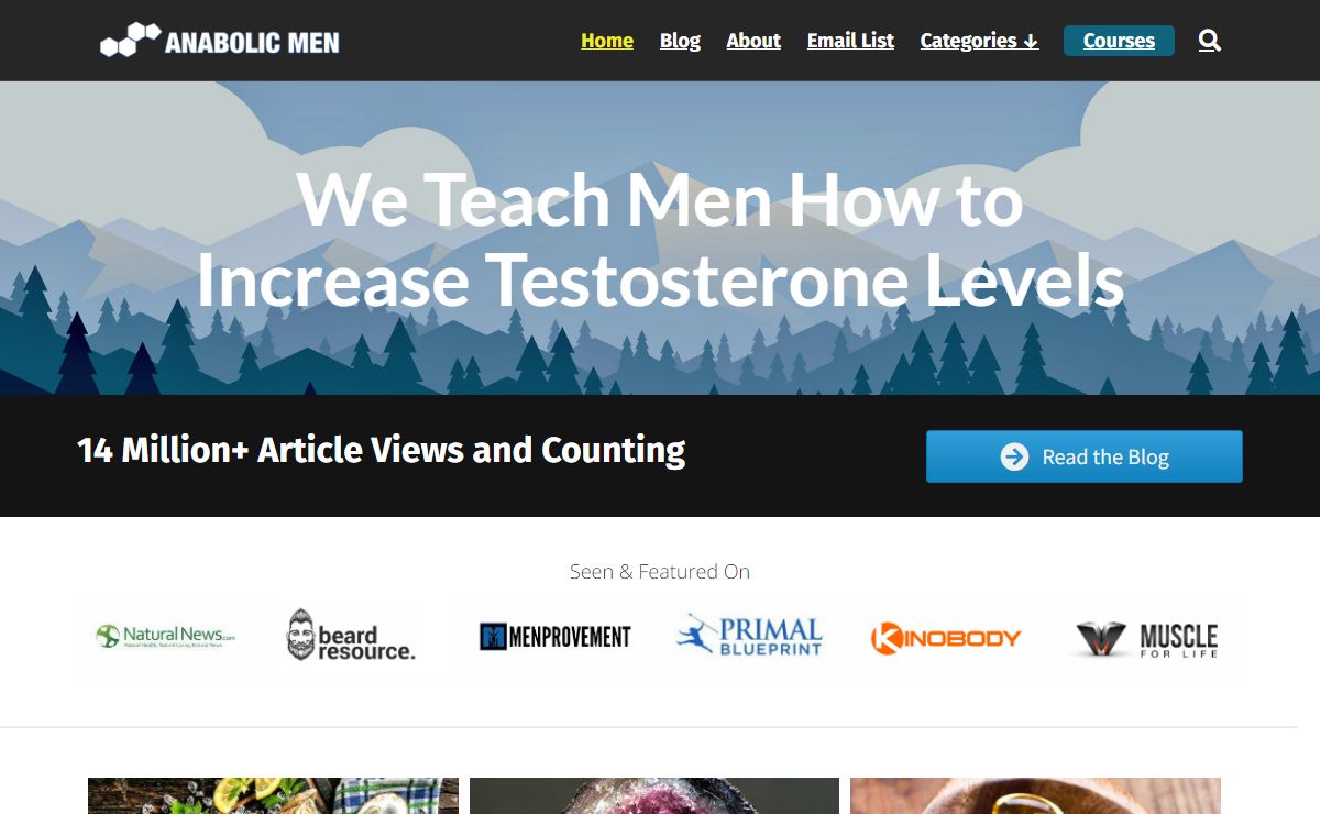Anabolic Men – We Teach Men How to Boost Testosterone Naturally - The Ultimate Natural Testosterone Boosting Resource