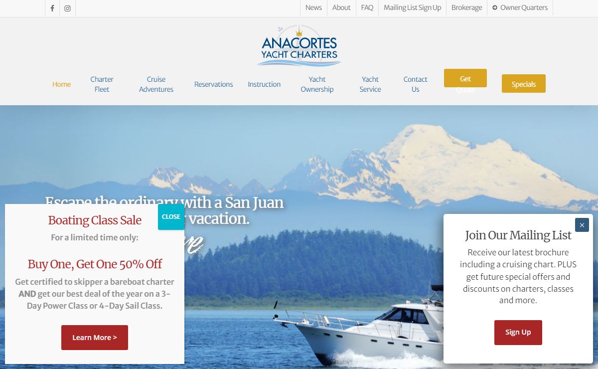 Anacortes Yacht Charters - San Juan Islands Yacht Charters