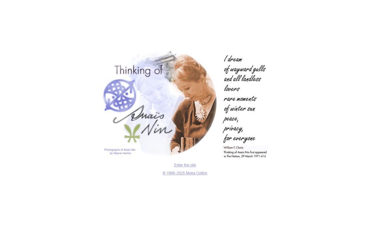 Thinking of Anais Nin