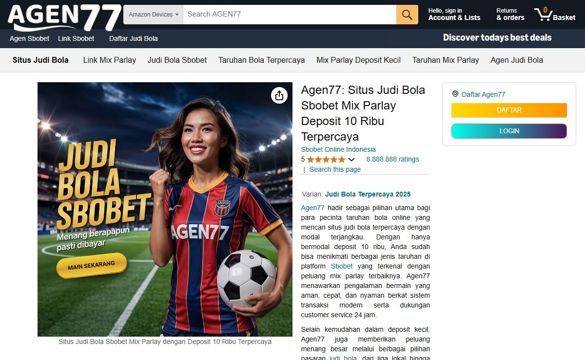 Agen77: Situs Judi Bola Sbobet Mix Parlay Deposit 10 Ribu Terpercaya