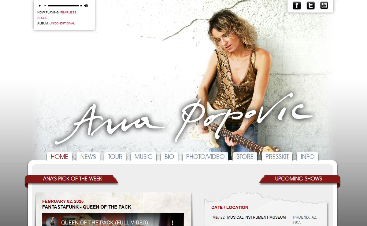 Ana Popovic - The Official Site - Home