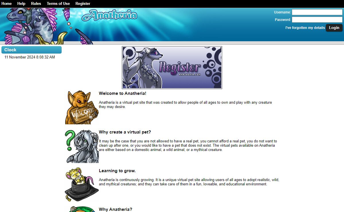 Anatheria :: Home :: Play Free Virtual Pet Games On Anatheria