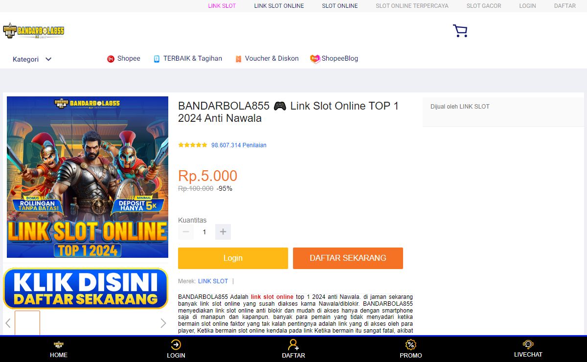 BANDARBOLA855 🎮 Link Slot Online TOP 1 2024 Anti Nawala