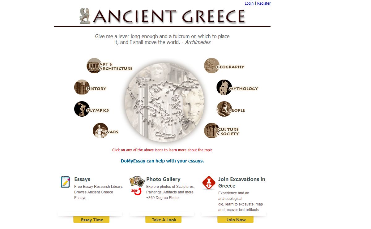 Ancient Greece - History, mythology, art, war, culture, society, and architecture.