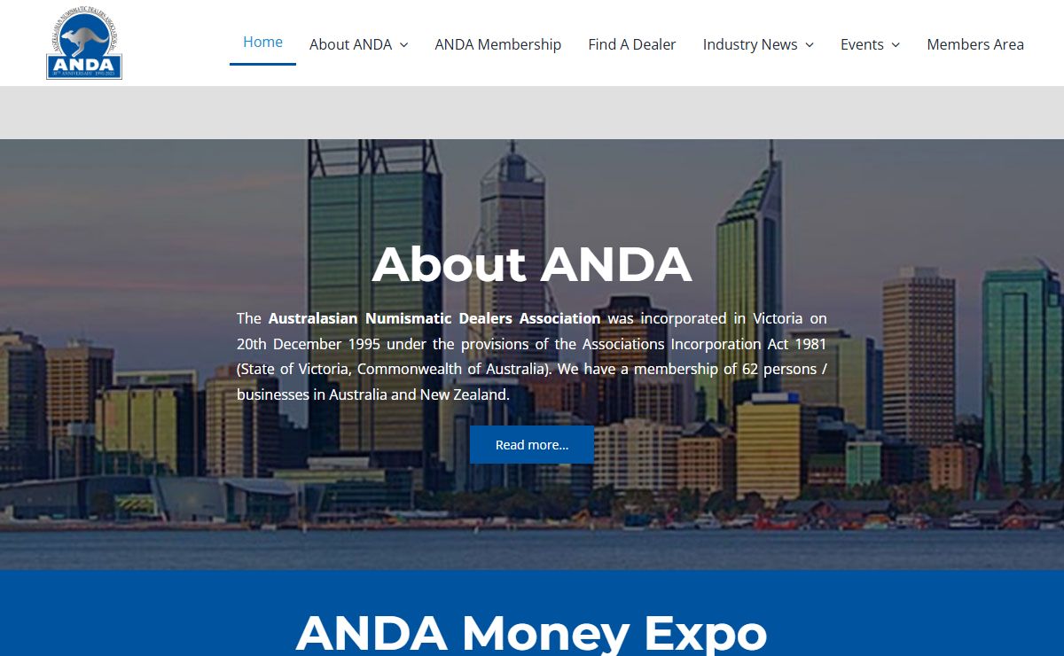 ANDA – Proudly hosting the Money Expo – The Australasian Numismatic Dealer's Association