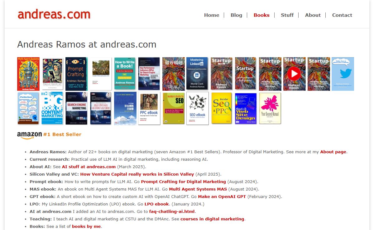 Author of 22+ Books on Digital Marketing. Official Site for Andreas Ramos