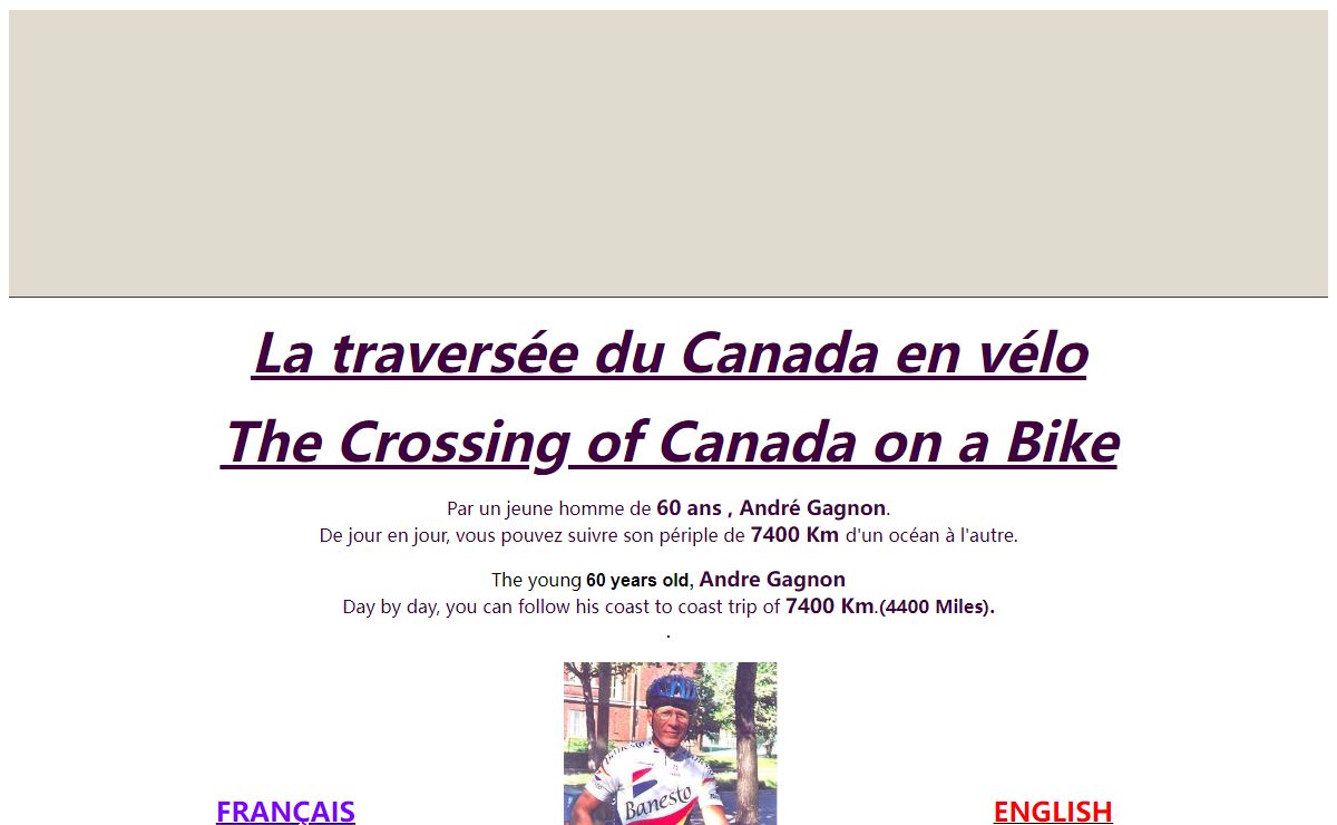 La traversée du Canada en vélo / The Crossing of Canada on a Bike