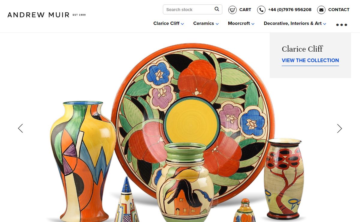 Clarice Cliff, Moorcroft, Art Deco Ceramics & Interiors For Sale | Andrew Muir