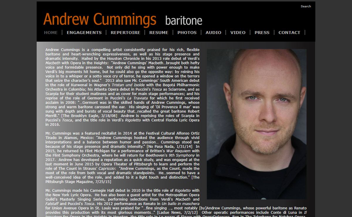 Andrew Cummings, Baritone, | Welcome!