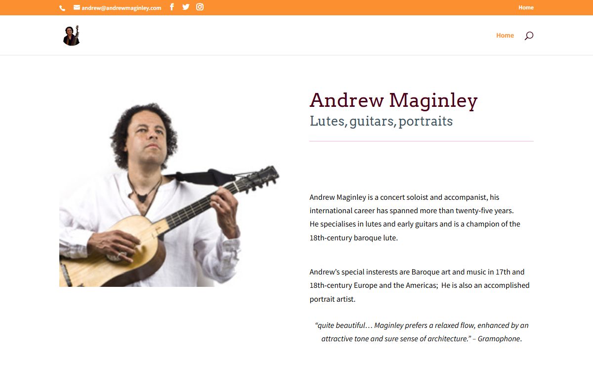 Andrew Maginley | Lutes and guitars; music and portraits from black American/British musician and artist Andrew Maginley