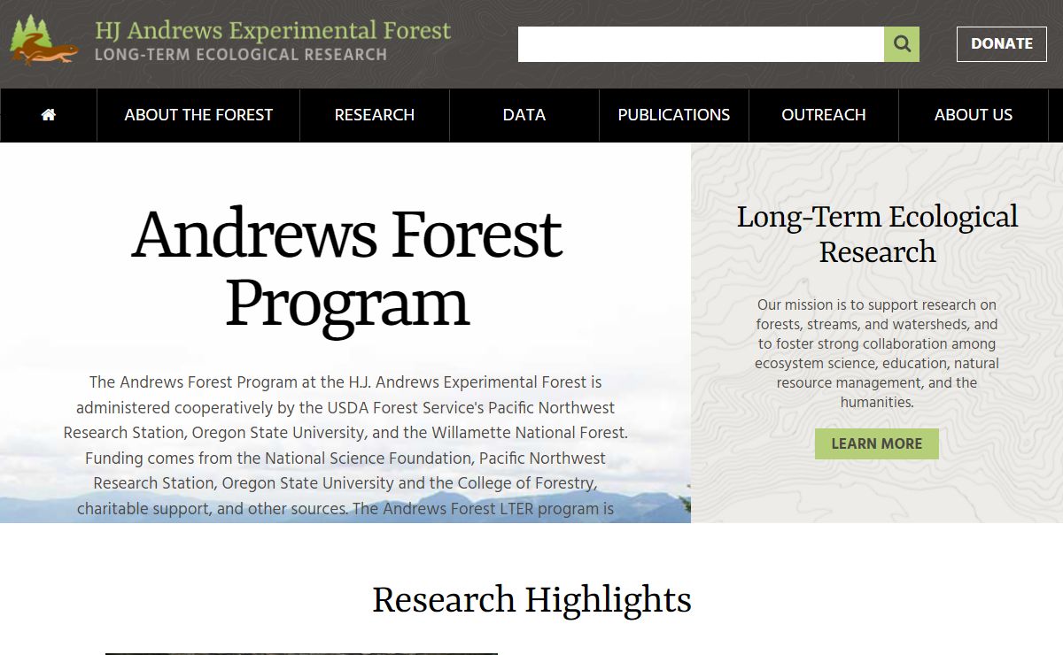 H.J. Andrews Experimental Forest - Oregon State University