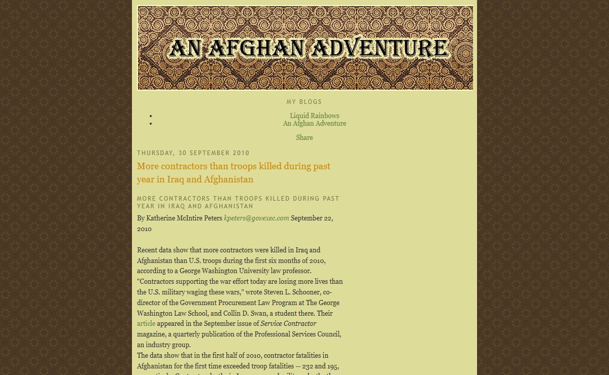 An Afghanistan Adventure