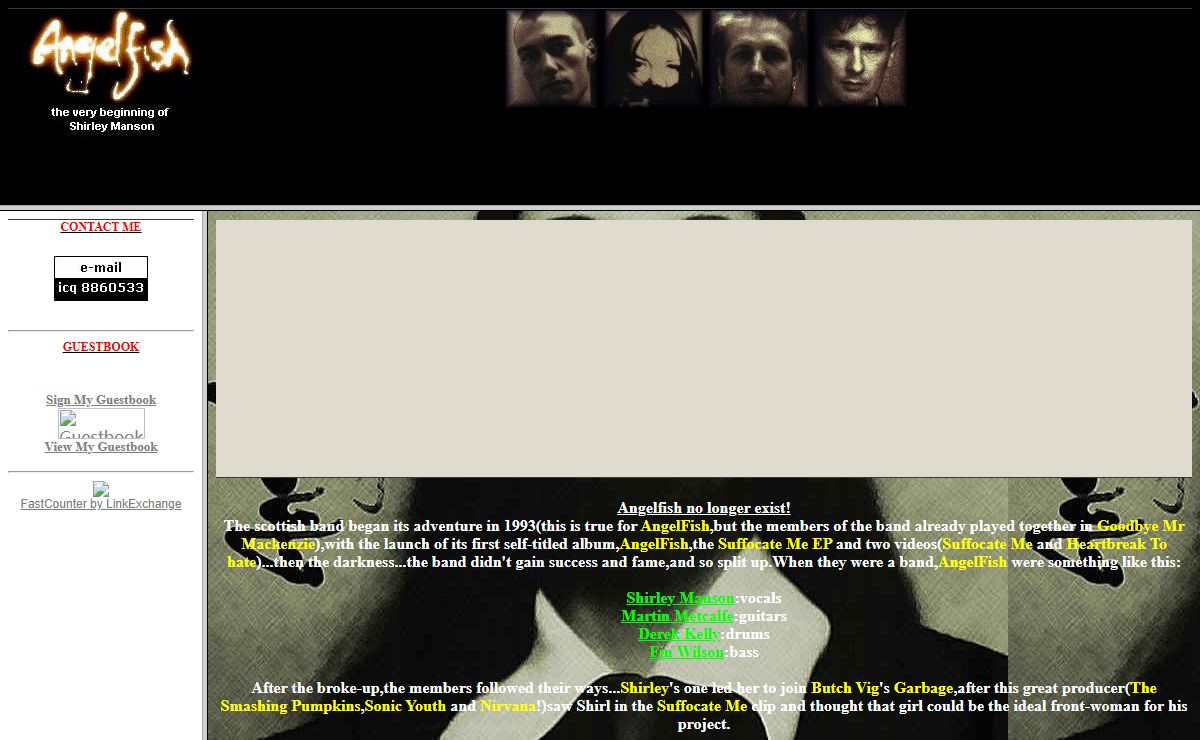 ~~ANGELFISH..the very beginning of Shirley Manson!~~