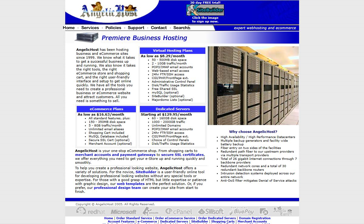 Web Site building and hosting, design assistance, domain name registration and promotion services :: AngelicHost