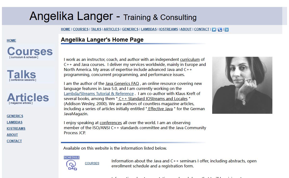 AngelikaLanger.com - Angelika Langer's Home Page - Angelika Langer Training/Consulting