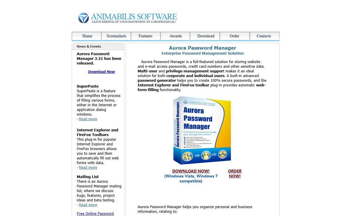 Aurora Password Manager - Secure Password Management Software