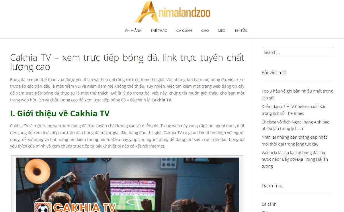 Cakhia TV - Trang xem trực tiếp bóng đá trực tuyến chất lượng cao