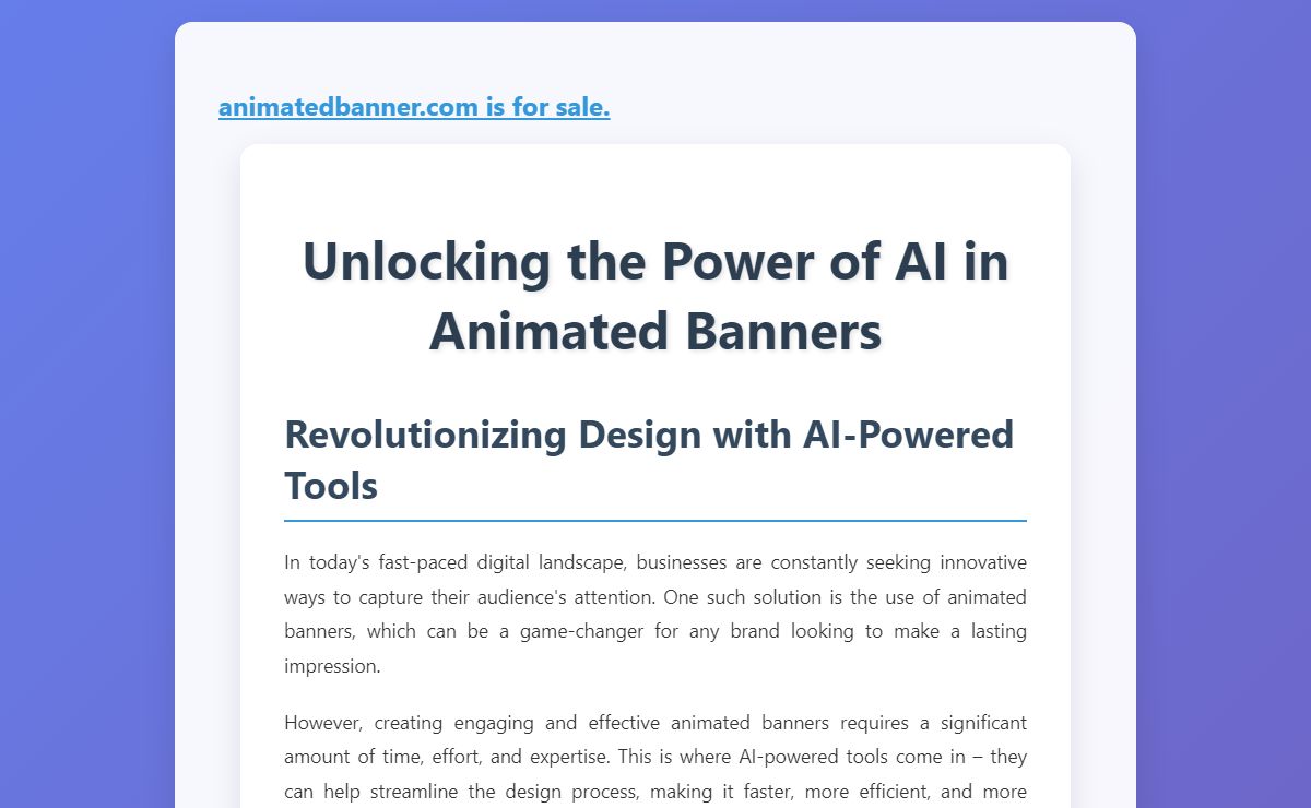 Unlocking the Power of AI in Animated Banners