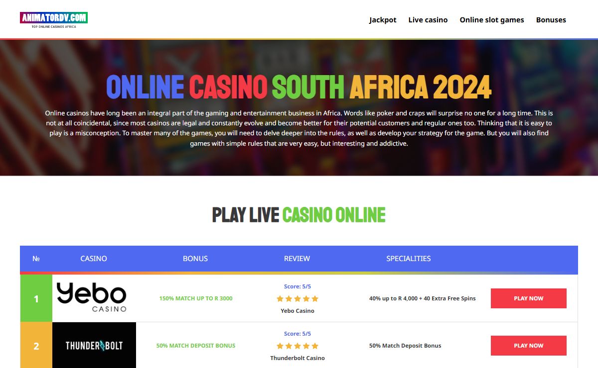 Online Casino South Africa 2024 | TOP bonuses TODAY