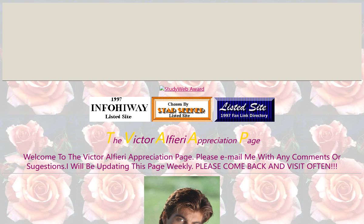 THE VICTOR ALFIERI APPRECIATION PAGE