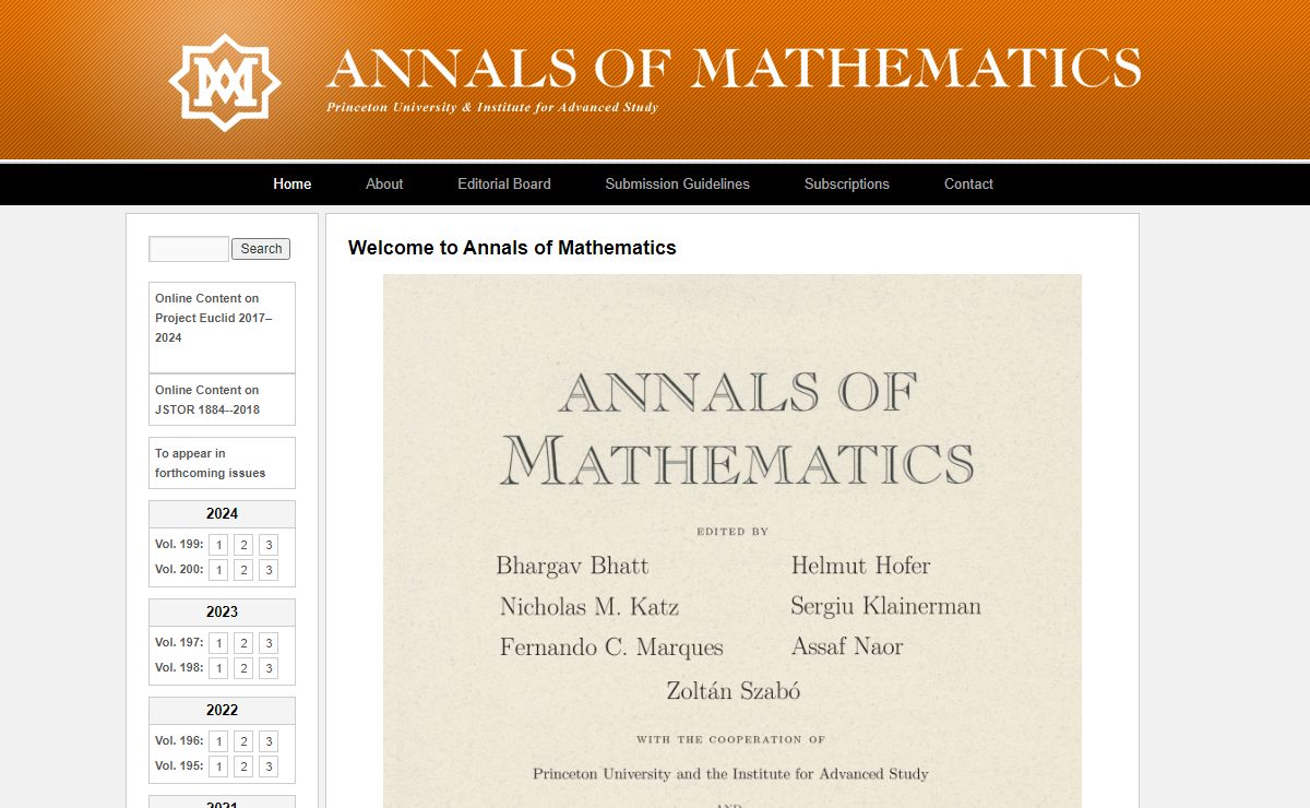 Annals of Mathematics | Annals of Mathematics, Journal