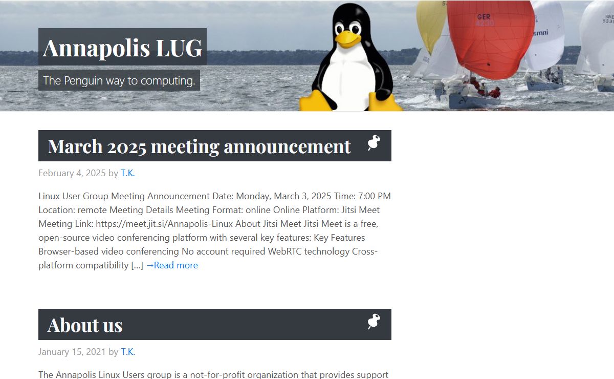 Annapolis LUG – The Penguin way to computing.