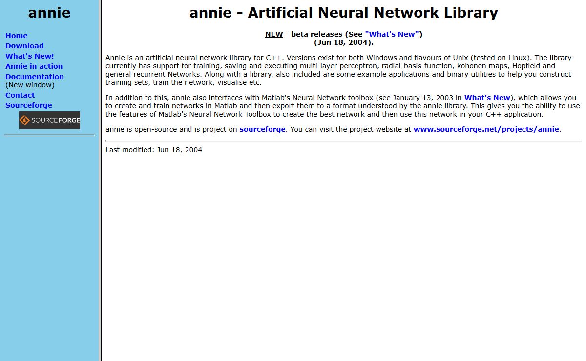 Annie - Artifical Neural Network Library