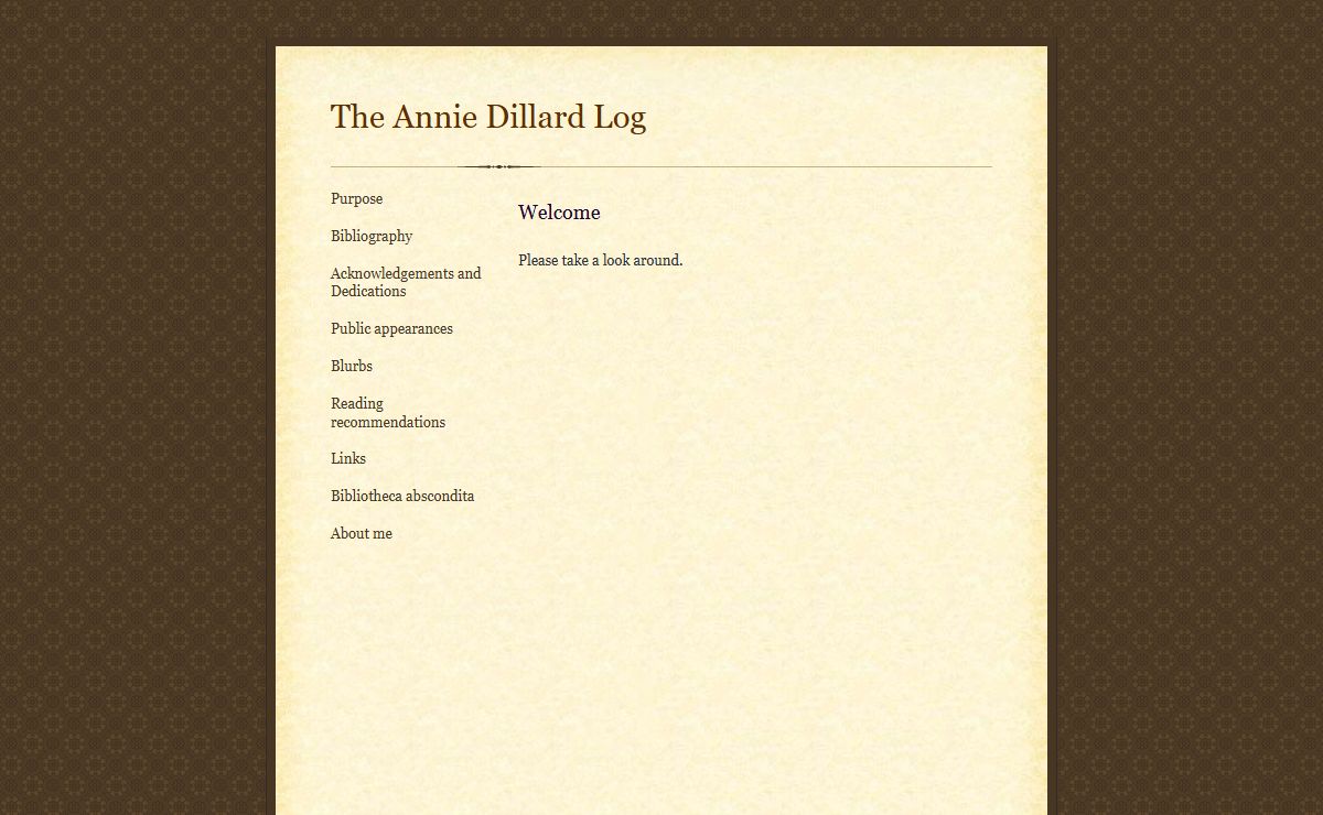 The Annie Dillard Log