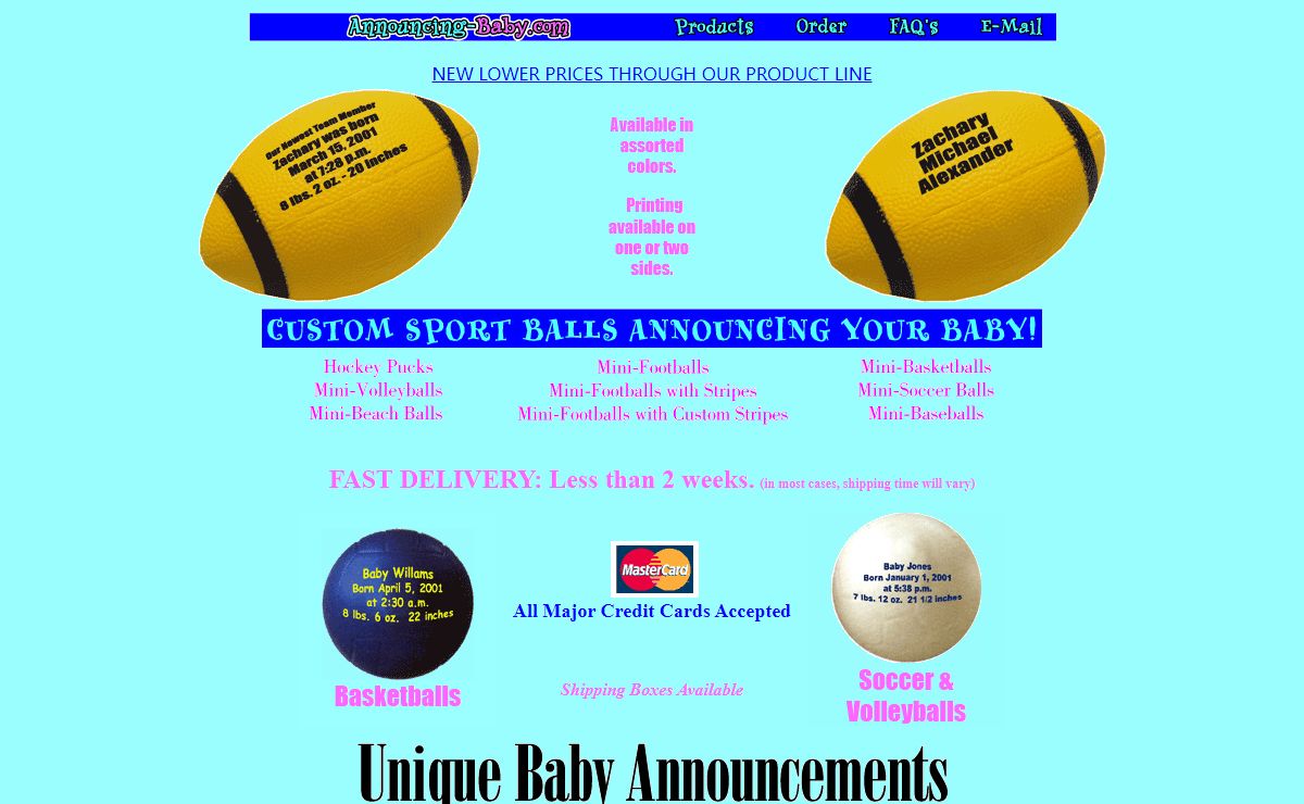 Unique Sport Ball Birth Announcements Imprinted with Your Newborn's Stats - Announcing-Baby.com