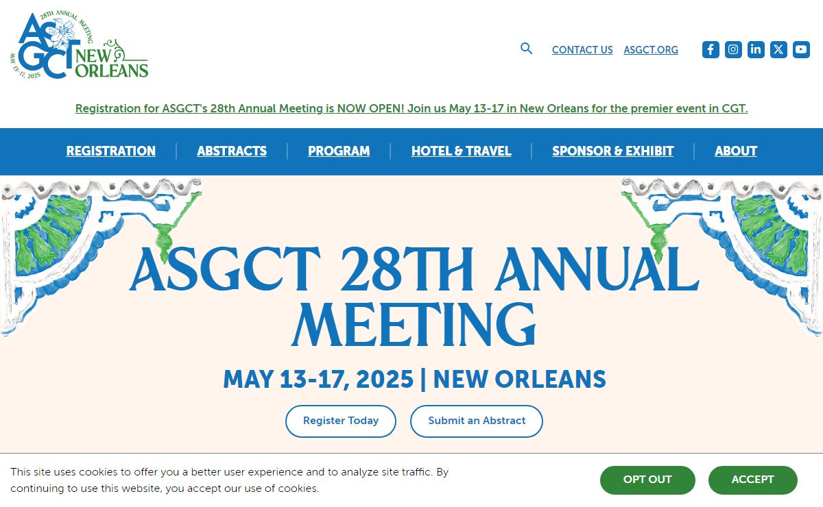 ASGCT Annual Meeting | American Society of Gene & Cell Therapy | ASGCT Annual Meeting