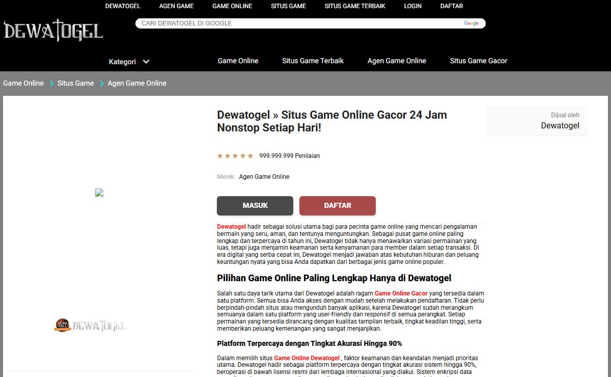 Dewatogel » Situs Game Online Gacor 24 Jam Nonstop Setiap Hari!