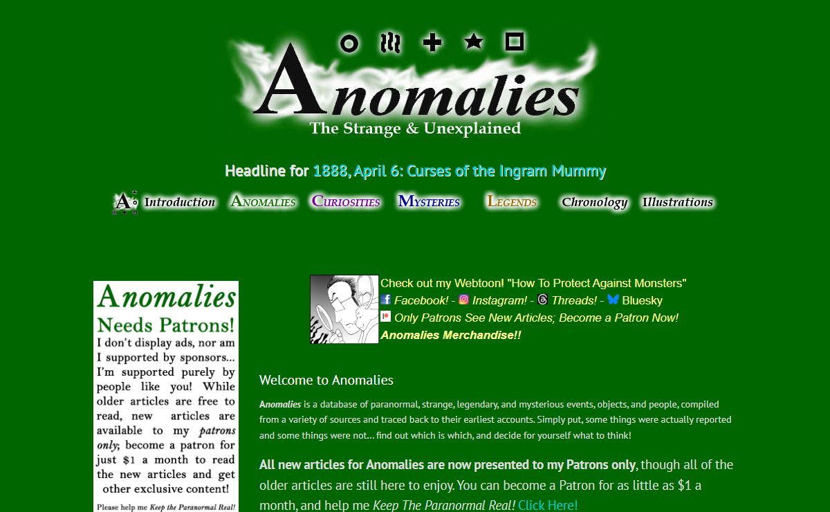 Anomalies: the Strange & Unexplained | Keeping the Paranormal Real