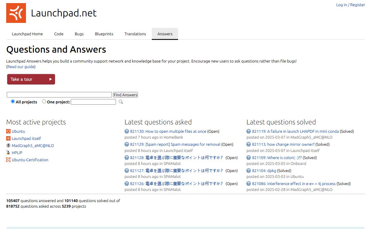 Launchpad Answers