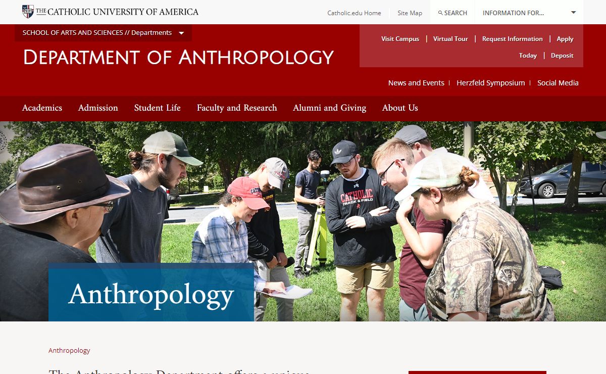 Anthropology - School of Arts and Sciences - Catholic University, Washington, DC | CUA