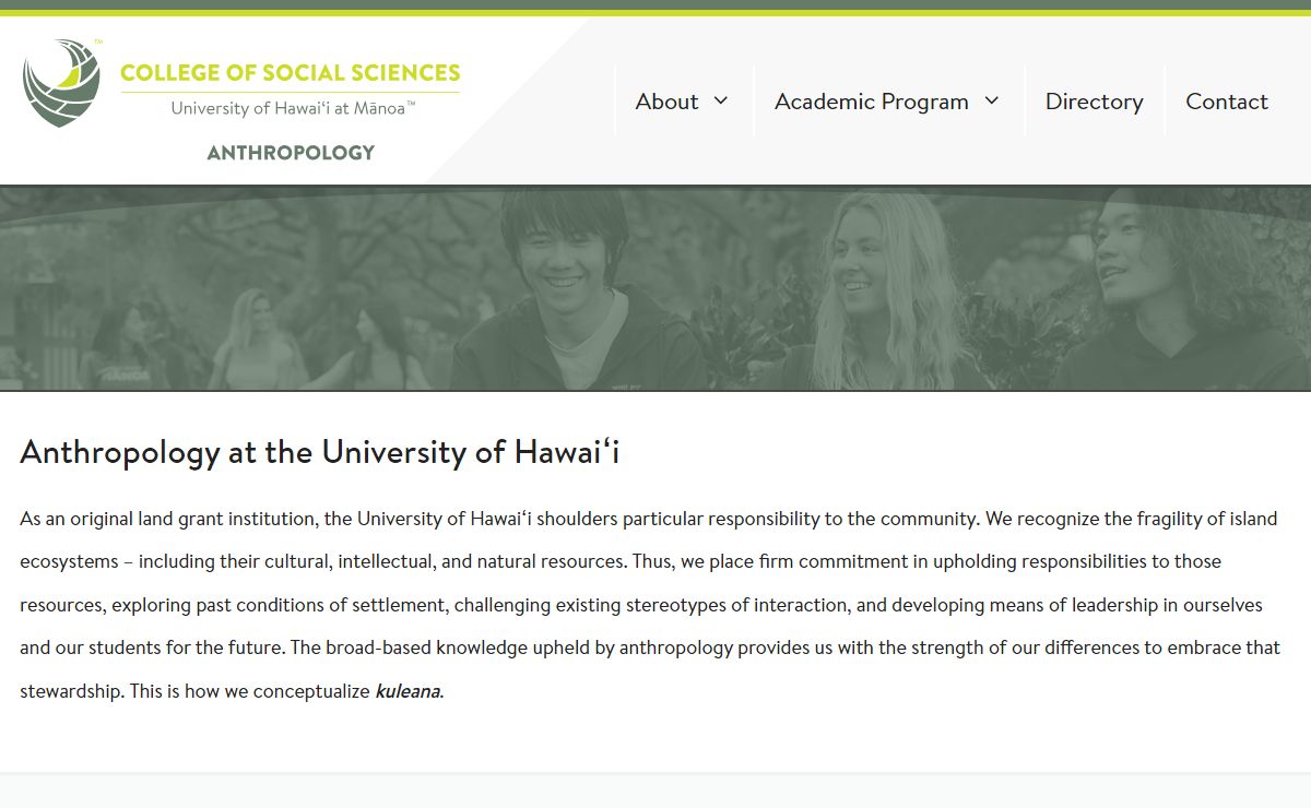 Department of Anthropology – University of Hawaiʻi at Mānoa