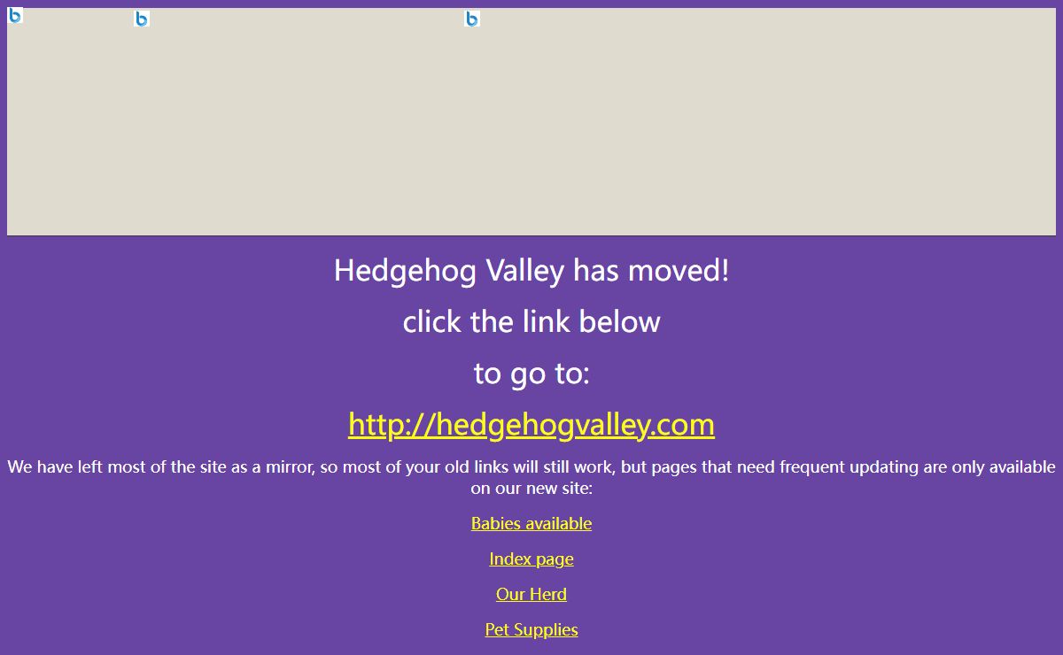 Hedgehog Valley has moved