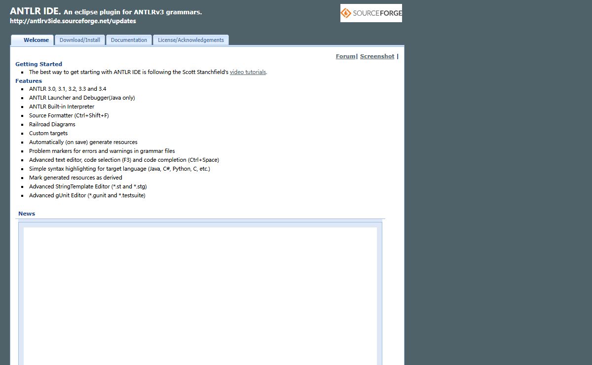 ANTLR IDE. An eclipse plugin for ANTLR grammars