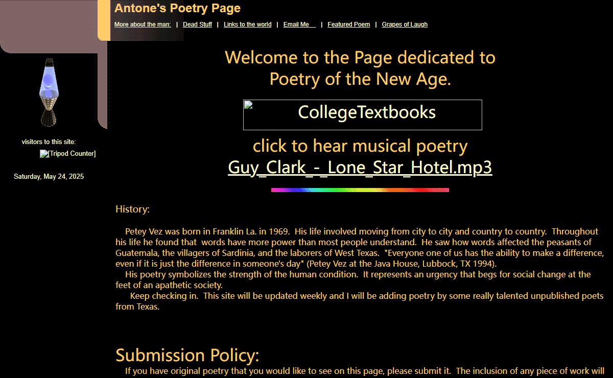 Antones Poetry Page
