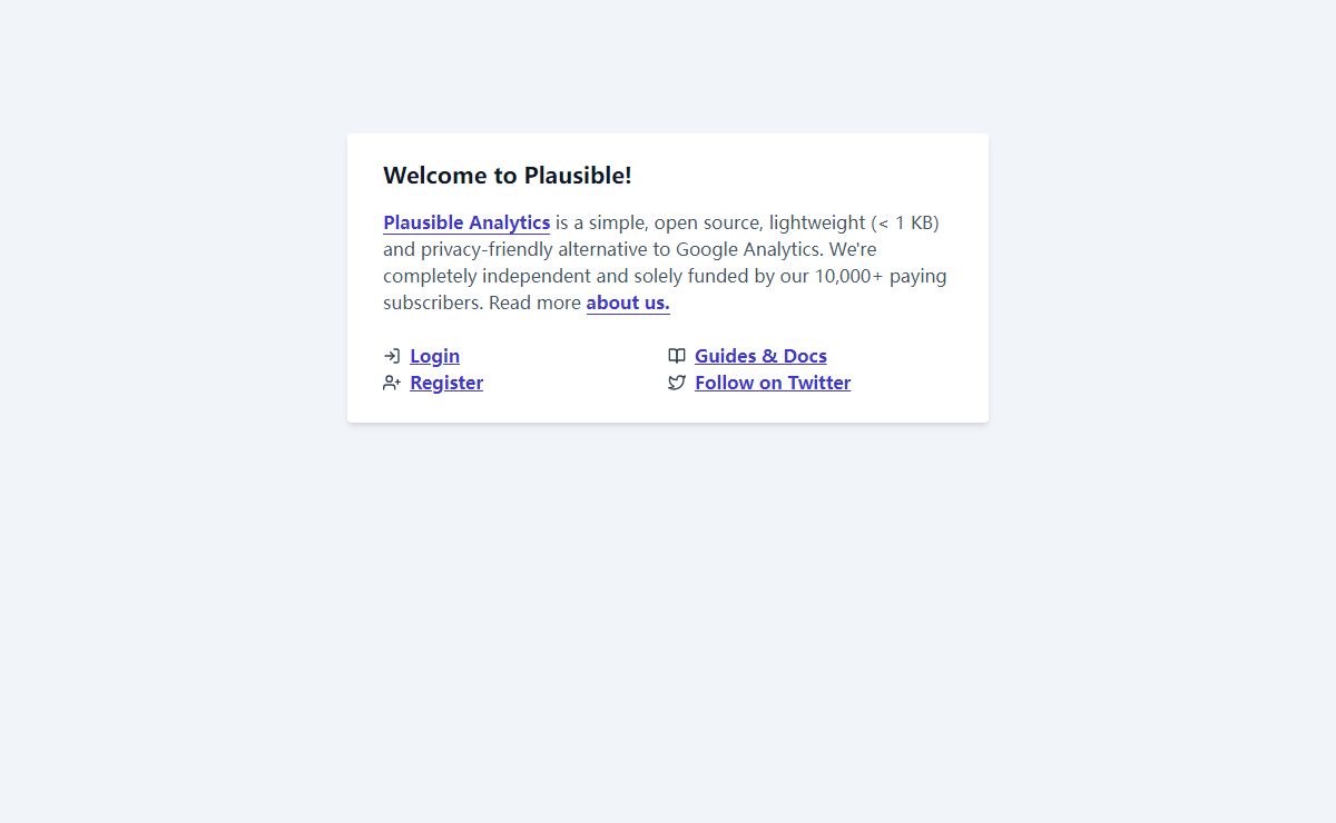 Plausible · Web analytics