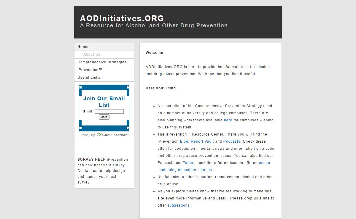 AODInitiatives | Alcohol and Drug Abuse Prevention Information