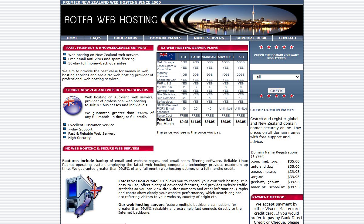 NZ Web Hosting Services Provider Domain Names Web Servers