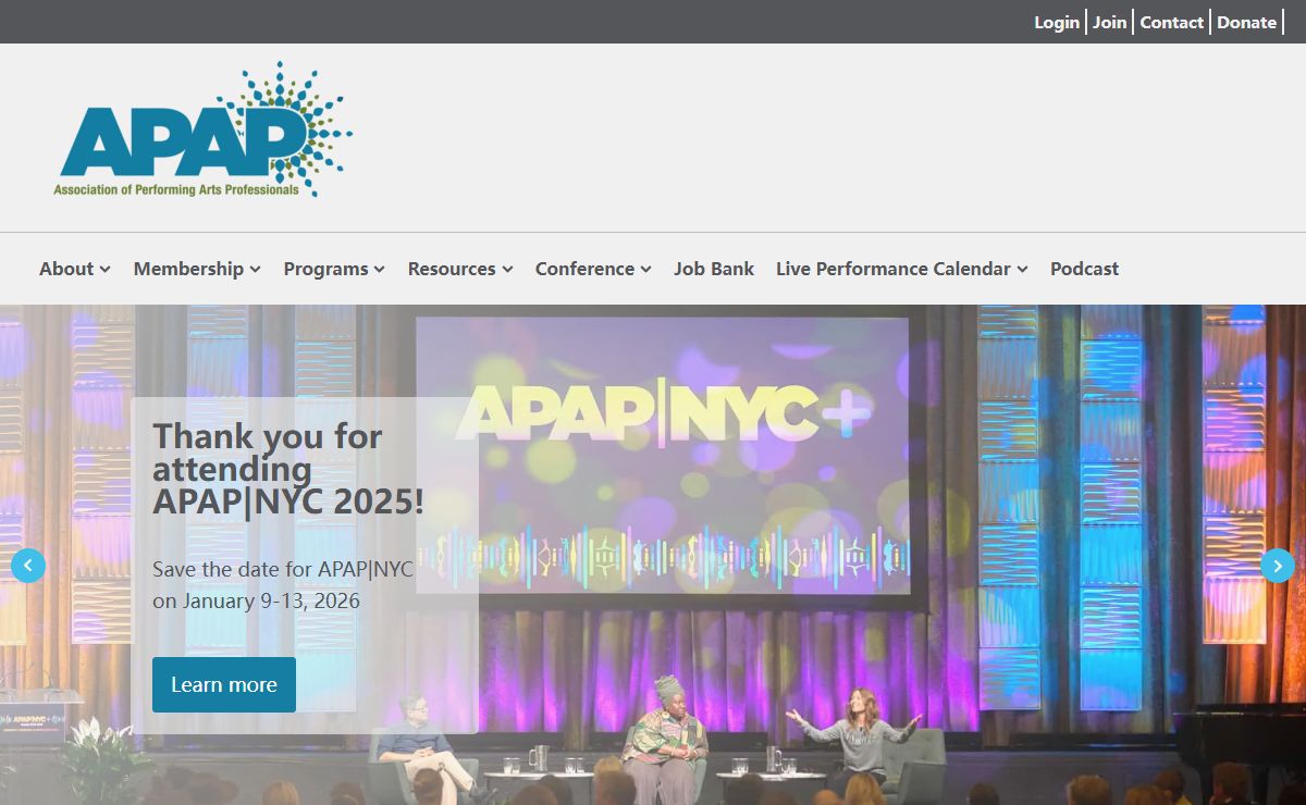 APAP - APAP is the national service, advocacy and membership organization for the performing arts presenting, booking and touring field.