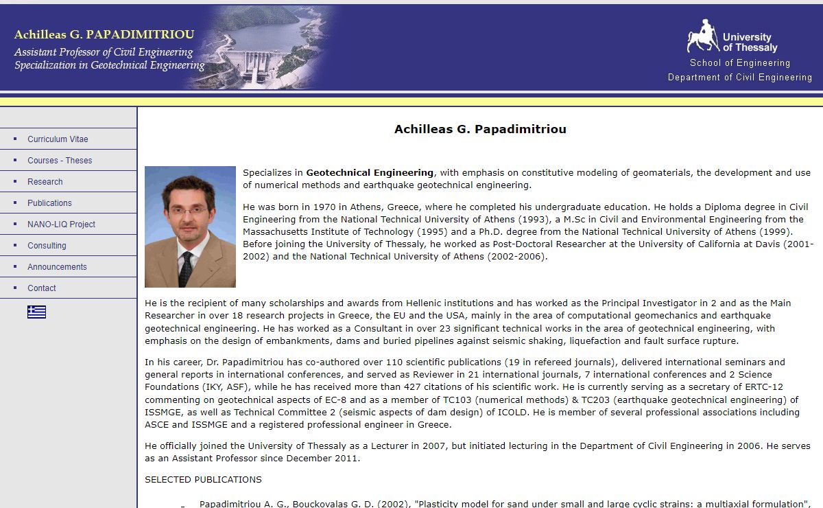 Achilleas Papadimitriou - Geotechnical Engineer, PhD