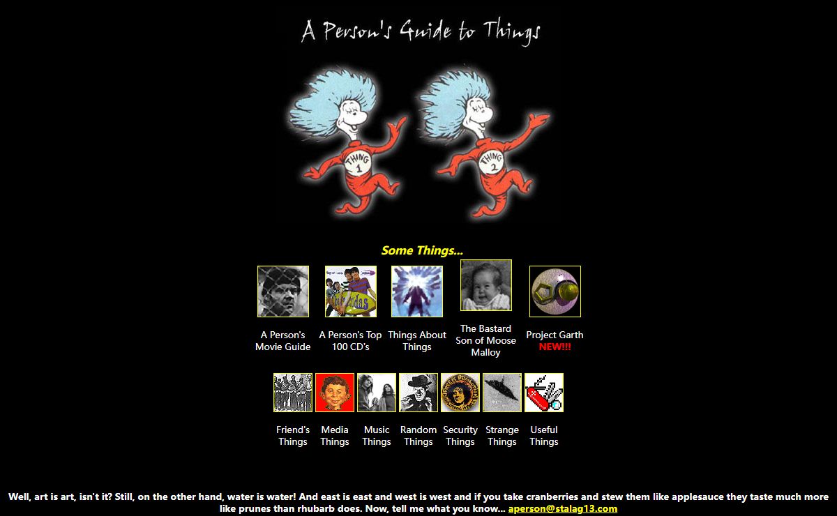 A PERSON'S GUIDE TO THINGS