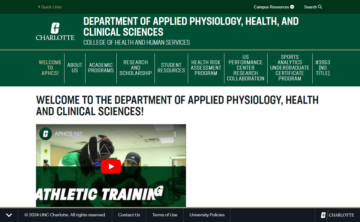 Welcome to APHCS! - Department of Applied Physiology, Health, and Clinical Sciences