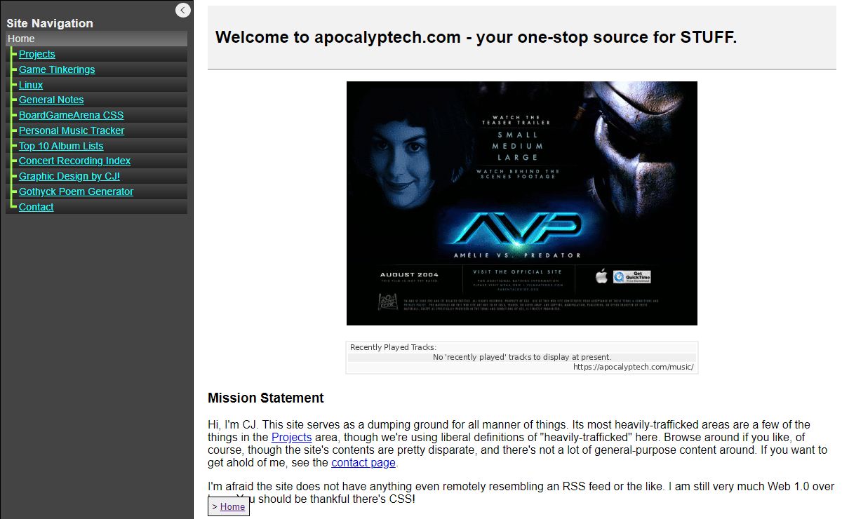 Welcome to apocalyptech.com - your one-stop source for STUFF.