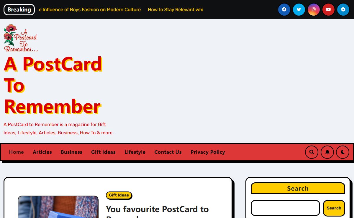 A PostCard To Remember - A PostCard to Remember is a magazine for Gift Ideas, Lifestyle, Articles, Business, How To & more.