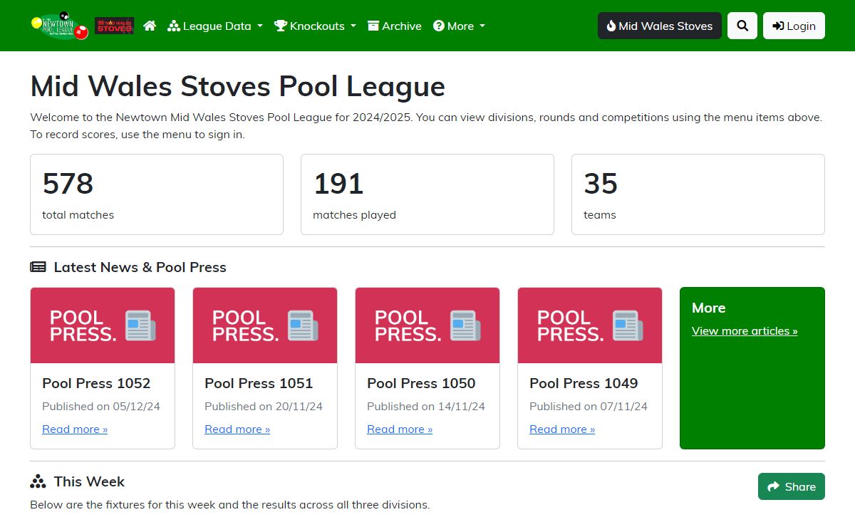 League Home - Newtown Pool League